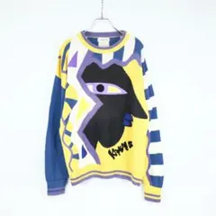 90s KANSAI O2 山本寛斎 アートデザイン ニット セーター M 麻混のサムネイル