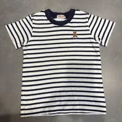 値下げ！MIKI HOUSE ボーダー Tシャツ くま刺繍のサムネイル