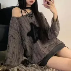 xu star damage tops クラッシュダメージ スターモチーフ