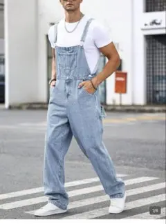 ライトブルー デニム サロペット オーバーオール