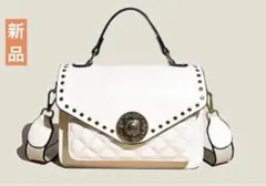 クリーム色キルティングショルダーバッグ 2WAY