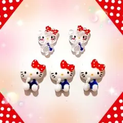 ♡ネイルパーツ❤︎キティちゃん♡赤レトロ♡5P.。