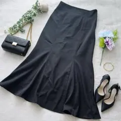 ローリーズファーム ꕤ フレアロングスカート マーメイド サイドジップ 黒 無地