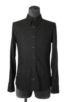 美品 イサムカタヤマバックラッシュ シワ加工 ストレッチ シャツ GRAY ISAMU KATAYAMA BACKLASH REVERSE LEATHER SHIRT / DOUBLE DYED