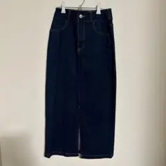 nano universe インディゴブルーデニムタイトスカート