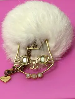 サマンサ タバサプチチョイス猫の顔 ファーkeyホルダー匿名発送