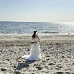 ほぼ新品】ウェディングドレス Aライン 編み上げ ホワイト 前撮り 結婚