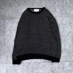 良品【BARK MANHATTAN】（L）バーズアイクルーネックニット ブラックのサムネイル