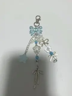 水色リボンと星のチャーム