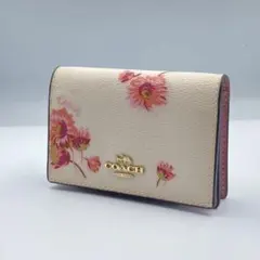 良品　コーチ　COACH 名刺入れ　ピンク　花柄