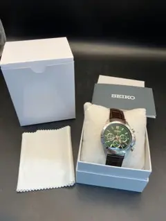 ラスト値下げ【試着のみ極美品】SEIKO クロノグラフ 腕時計 グリーン 