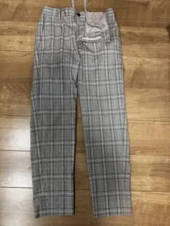 グレー系チェック カジュアルパンツ