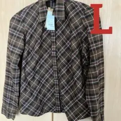 ブラウン チェック柄 ネルシャツ L 定価¥1,900 未使用品