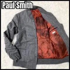 【美品】ポールスミス　腕絞り込み加工　ボンバージャケット　裏地派手柄　グレー