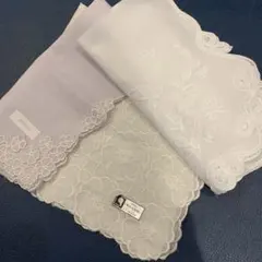 ハンカチ新品2枚　sensua omu original 川辺レース　1枚おまけ