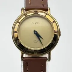 デッドストック級 保/箱付 グッチ 7800S ゴールド文字盤腕時計 動作