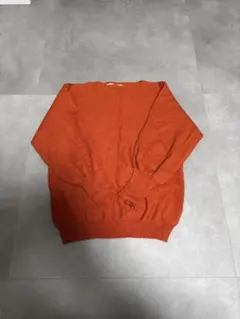 オレンジ ニット 長袖 セーター