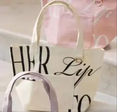 Her lip to HLT Daily Logo Tote peach - メルカリ