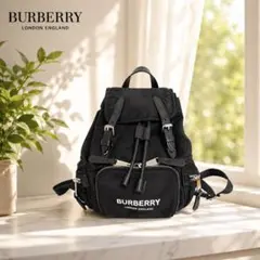 Mie様専用【未使用級美品】BURBERRY スモールリュック ナイロン 黒のサムネイル