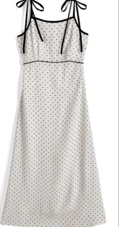 GRL ドット柄ショルダーリボンキャミソールワンピース[gn484]