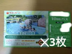東京サマーランド株主ご招待券 1DAYパス フリーパス 株式優待 3枚