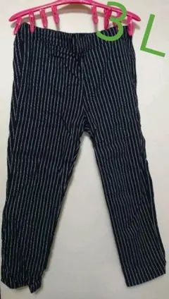 ストライプ柄♡レギンス パンツ ネイビー 大きいサイズ ３Ｌ～