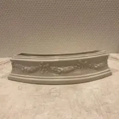 フランス 蚤の市 ブロカント花器 陶器製 リボン ガーランド装飾