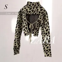 ZARA ザラ アニマル柄 ショート丈 バックリボンニットのサムネイル