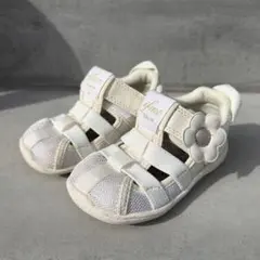 IFME CALIN 女の子　サンダル　14.5cm ホワイト　デイジー　花