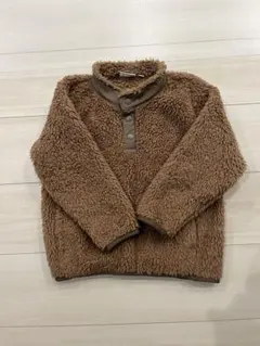 ブラウン フリースジャケット ボタン付き