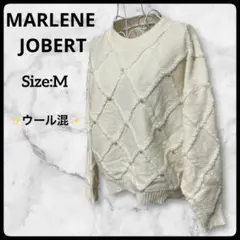 在庫一掃SALE【美品】マルレーヌ ジョベル パール付きダイヤ柄ニット ウール混