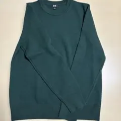 UNIQLO ウォッシャブルミラノリブクルーネックセーター　グリーン　Sサイズ