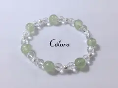 ☆プレナイト・カットクリスタル（クォーツ）☆パワーストーン（天然石）ブレスレット
