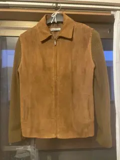 Suede Leather × Knit Design Jacket