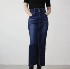 AZUL BY MOUSSY フロントスリット ハイウエスト デニムスカート