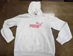 PUMA ホワイト フード付きパーカー