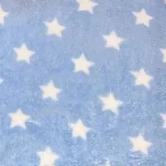 水色 星柄 フリース生地