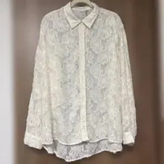 FRIFUL アイボリー レース 長袖シャツ XXL