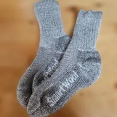 スマートウール　厚手グレー靴下 アウトドア用