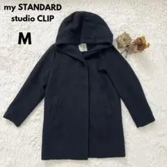 studio CLIPスタジオクリップフード付きコートMブラックシンプルきれいめ