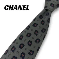 美品/イタリア製 CHANEL シャネル ネクタイ シルク カメリア ココ