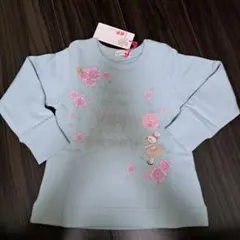 Sale【新品】ニットプランナー 水色 花柄 ウサギ トレーナー 100