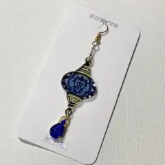 トルコランプ風ピアス - 青