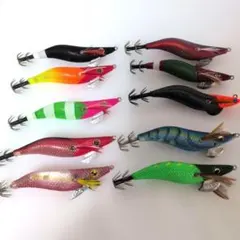 オモリグ用エギ　いろいろ10本セット　【新品未使用】ルアーのサムネイル