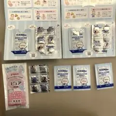 Milton 錠剤18錠+哺乳瓶洗剤5個+ 洗濯用洗剤ピュア試供品1個セットのサムネイル
