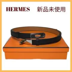 値下げ！！【新品】エルメス　ケリーベルト　黒シルバー金具 エルメス ケリーベルト レザー ブラック ベルト シルバー金具