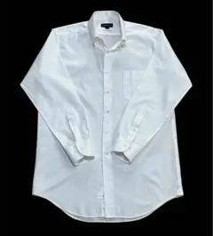 アレキサンダージュリアン　長袖ボタンダウンシャツ　120番手　ホワイト