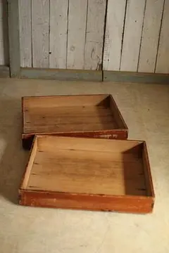 古い木製のトレー　2枚セット　木箱