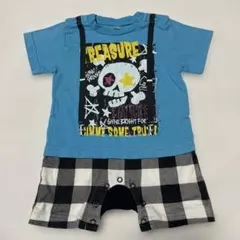 ベビー服70 半袖ロンパース　骸骨デザイン