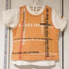 Bebe オレンジタンクトップ ホワイトTシャツ セット 90cm